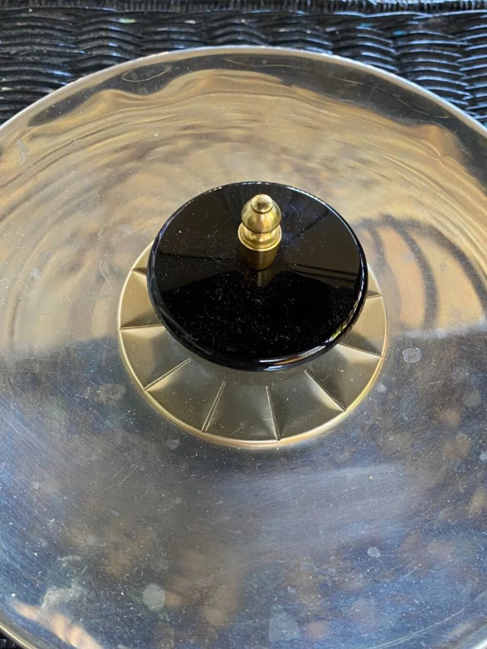 Large beautiful vintage aluminum mid-century Kromex Atomic Ice Bucket